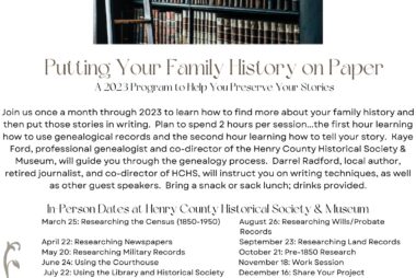 2023 Family History Writing Series